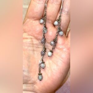 Vintage Handmade earrings with marble stone cabashones